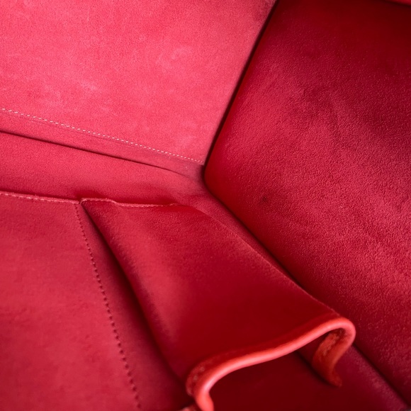 Celine Drummed Calfskin Micro Luggage Vermillion - Picture 10 of 13